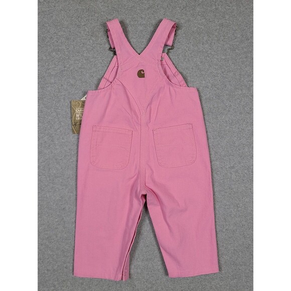 Baby Girl Clothes New Carhartt 9 Month Pink Adjustable Strap Overalls NWT - Picture 5 of 7